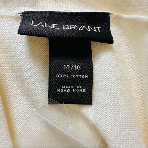 Lane Bryant Cardigan Sweater Cream Cotton Pockets Button Front Size 14/16 XL NEW - Picture 10 of 11